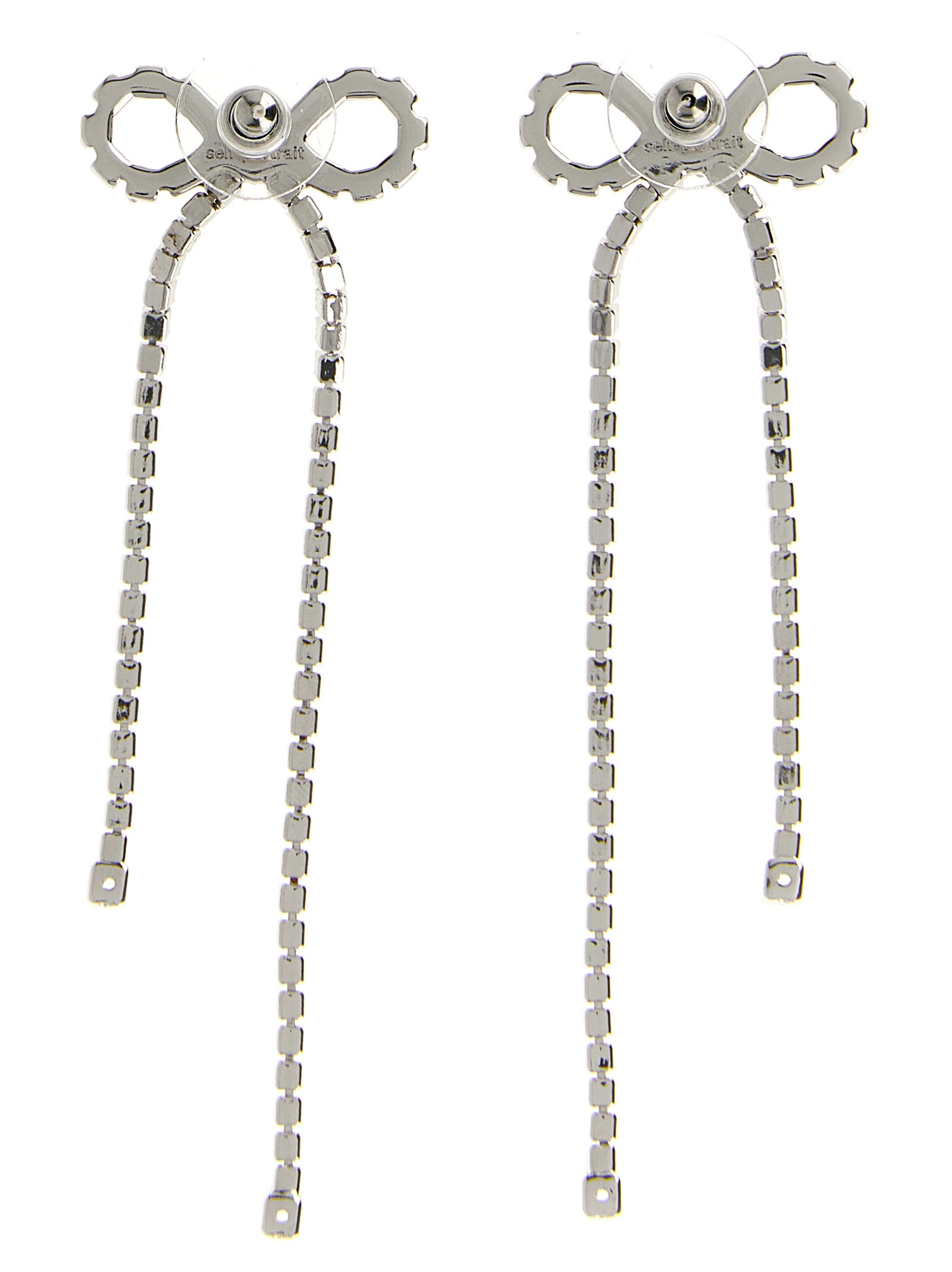 Earrings by Self-Portrait for women in suede calfskin leather copper, pearl & silver presents a curated silhouette, artfully showcasing the curated and refined aesthetic of the Women's Silver Copper Pearls & Crystal Earrings.
