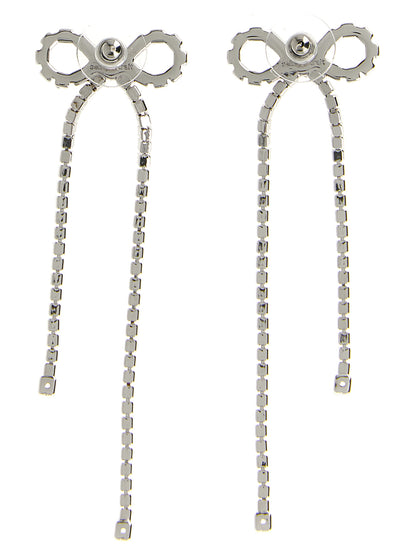 Earrings by Self-Portrait for women in suede calfskin leather copper, pearl & silver presents a curated silhouette, artfully showcasing the curated and refined aesthetic of the Women's Silver Copper Pearls & Crystal Earrings.