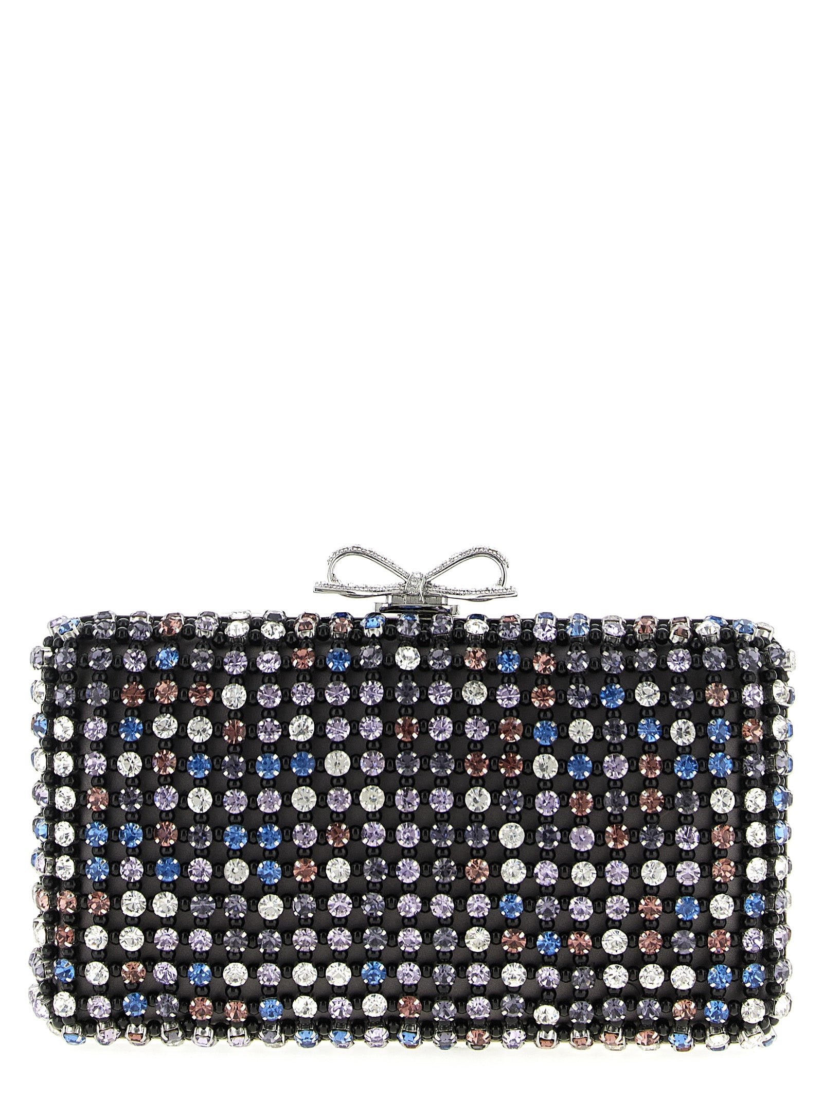 Shoulder Clutch Handbag by Self-Portrait for women in crocodile skin leather multicolor showcases a sculptural silhouette, featuring a secure , ample , and versatile shoulder-strap for a sculptural finish.