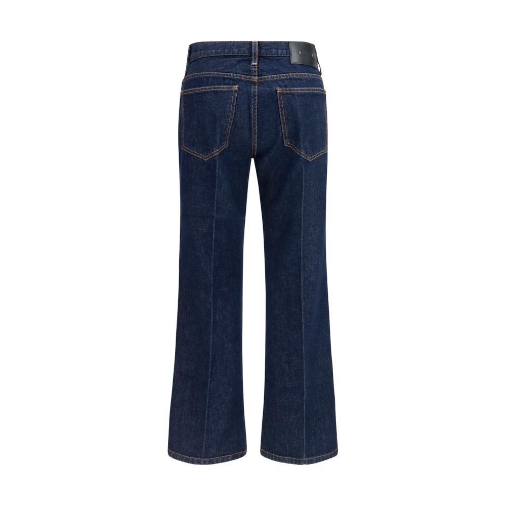 Khaite Women's Flared Slim Cropped Mid Rise Denim Cotton & Nickel Jeans - Blue Indigo