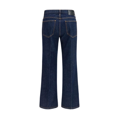 Khaite Women's Flared Slim Cropped Mid Rise Denim Cotton & Nickel Jeans - Blue Indigo