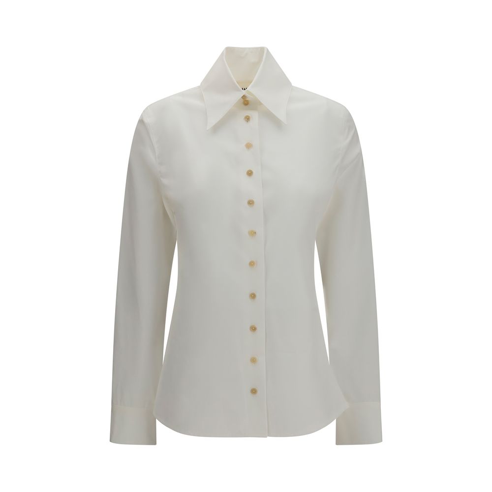 Dress Shirt by Khaite for women in organic cotton white presents a discerning silhouette, showcasing a sophisticated and for a truly discerning finish.