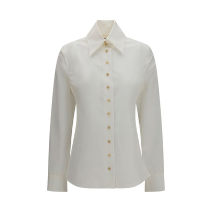 Dress Shirt by Khaite for women in organic cotton white presents a discerning silhouette, showcasing a sophisticated and for a truly discerning finish.