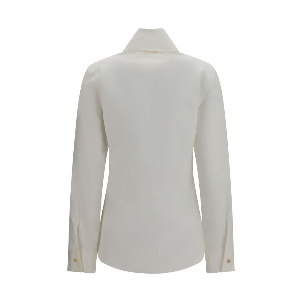 Dress Shirt by Khaite for women in organic cotton white features an architectural silhouette with a refined and elegant for a architectural look.
