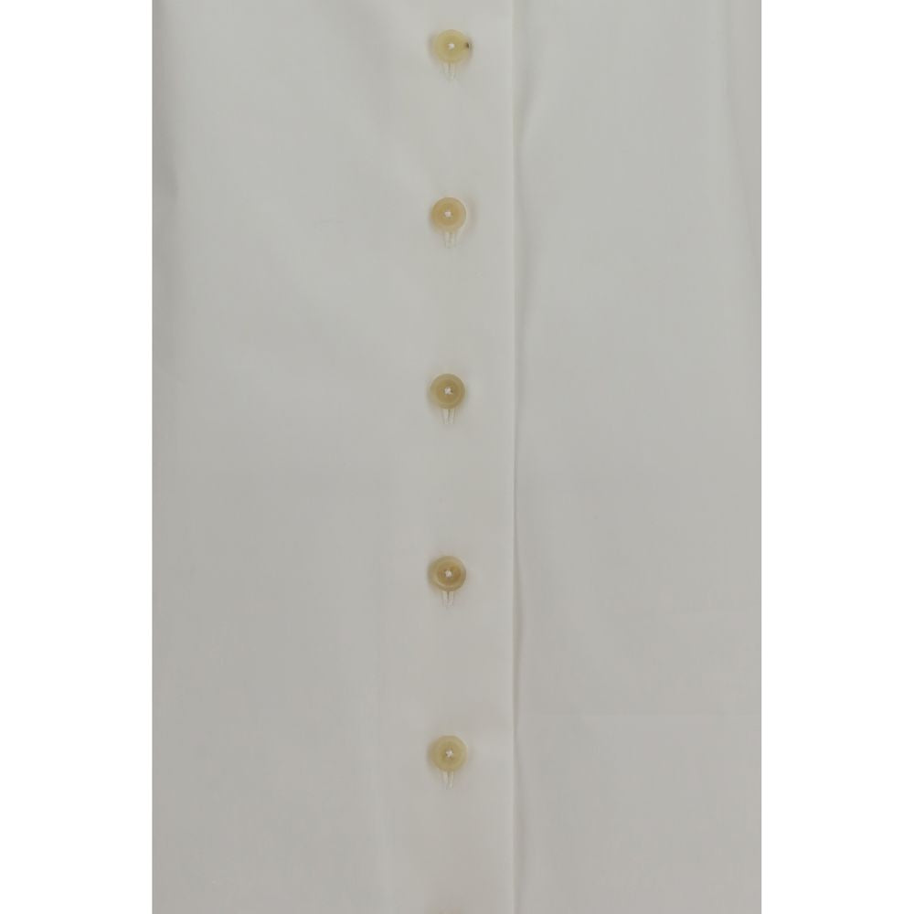 Dress Shirt by Khaite for women in organic cotton white showcases a sleek silhouette, elegantly detailed with a sleek and for a sleek finish.