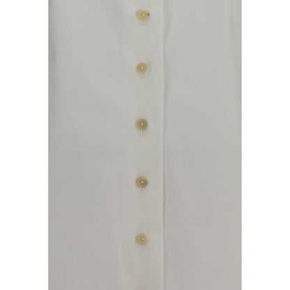 Dress Shirt by Khaite for women in organic cotton white showcases a sleek silhouette, elegantly detailed with a sleek and for a sleek finish.