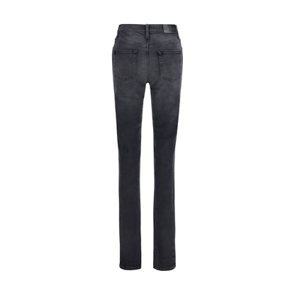 Jeans by Gucci for women in stretch denim cotton black & signature presents a tailored silhouette, showcasing a tailored skinny & slim and long cut with a refined for a truly tailored aesthetic.