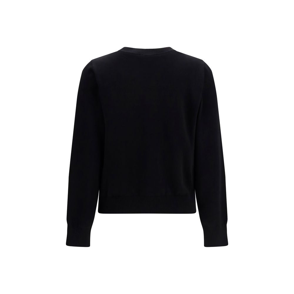 Sweatshirt by Ganni for women in cotton black & print features an provocated silhouette, detailed with a provocated and a refined round neckline for a sophisticated aesthetic.