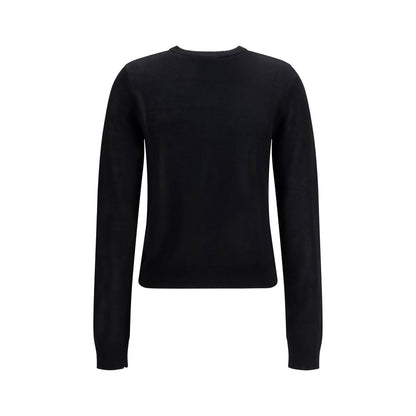 Cardigan by Ganni for women in cotton black & patterned showcases a captivating silhouette, artfully detailed with a captivating and round neckline for a truly sophisticated captivating look.