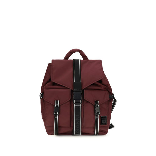 Backpack by Ganni for women in polyamide polyethylene polyurethane & tu bordeaux & signature features a utilitarian chic Re Tech Polyamide Polyethylene Polyurethane & TU Backpack design with a secure buckle, ample external-pockets, and versatile handle, backpack-strap & adjustable-strap for a utilitarian chic finish.