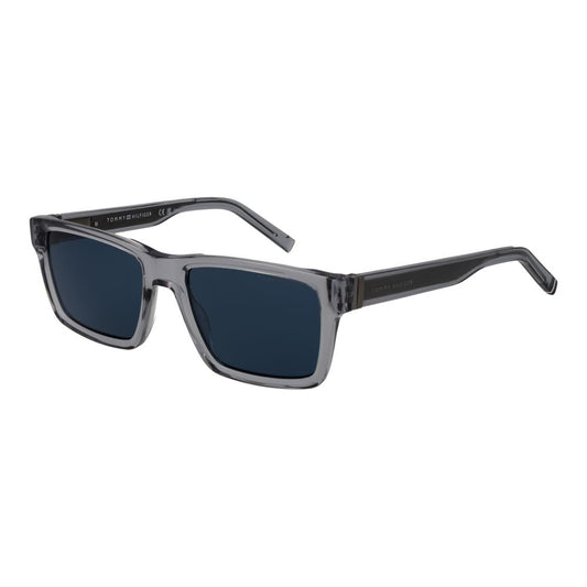 This Sunglasses by Tommy Hilfiger for men in gray presents a sumptuous silhouette, showcasing a sumptuous rectangle full-rim frame design in gray coloured frame and high-performance non-polarized category-3-dark-tint lens.