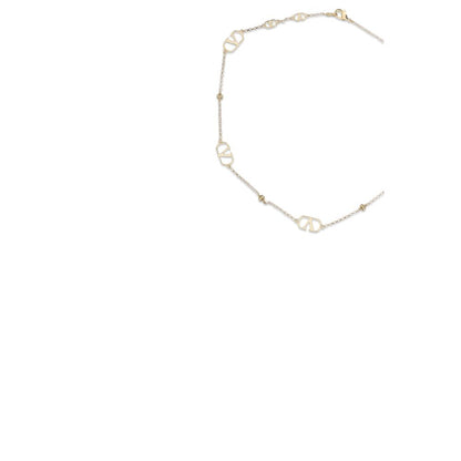 Necklace by Valentino Garavani for women in bos taurus calf suede leather gold & signature presents a artisanal silhouette, artfully highlighting the beaded chain necklace design and artisanal V Logo Women's Gold Necklace aesthetic for a sophisticated finish.