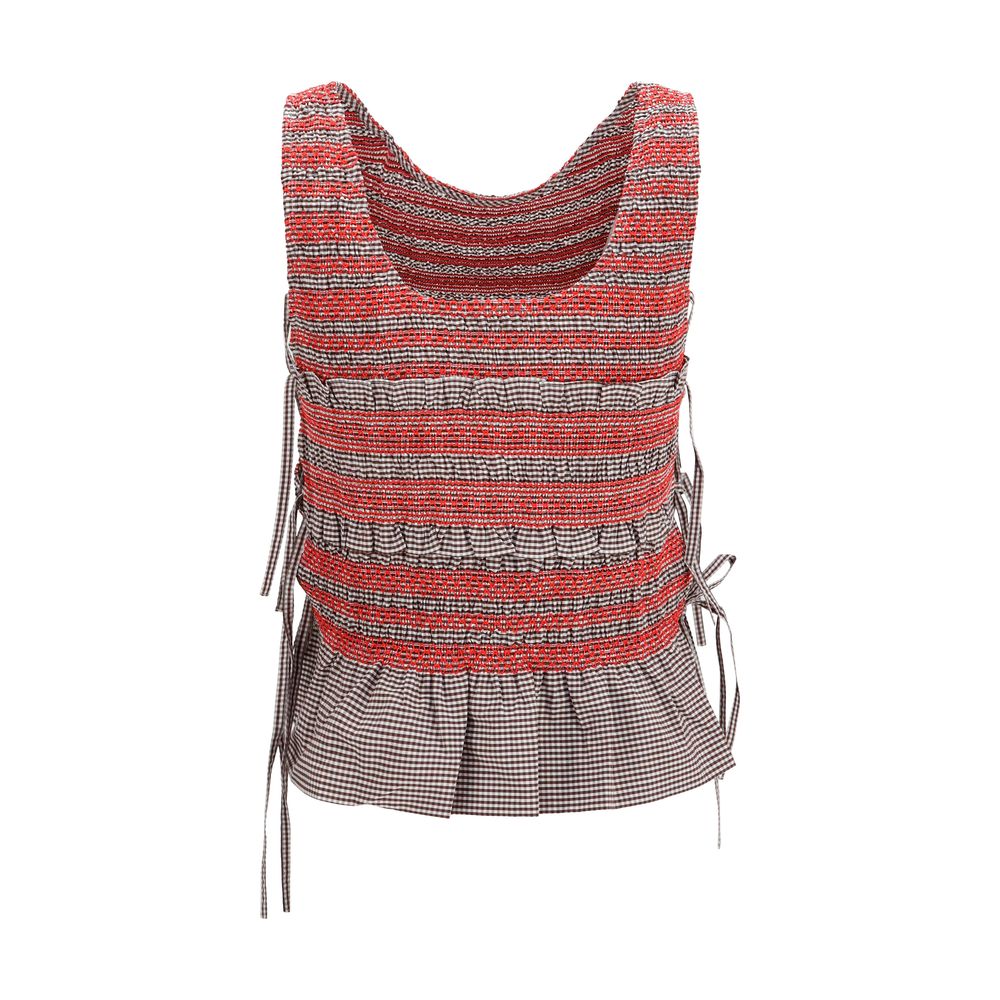 T-Shirt by Ganni for women in stretch cotton brown features an on trend silhouette, perfectly showcasing a on trend and round neckline for an elevated aesthetic.
