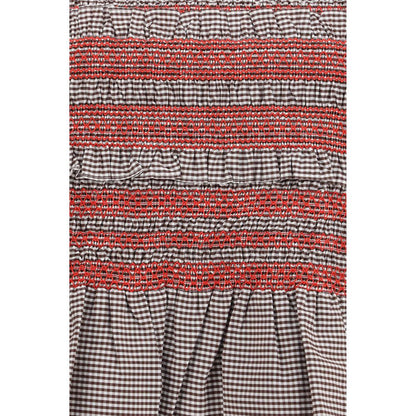 T-Shirt by Ganni for women in stretch cotton brown showcases a unassuming silhouette, artfully detailed with a refined and unassuming for a sophisticated, contemporary look.