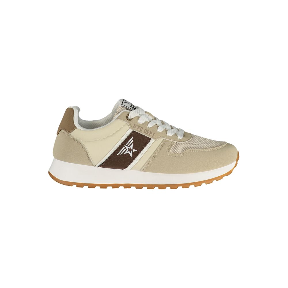Athletic Sneakers by Avirex for men in polyester & polyurethane beige & brown presents a sleek silhouette, perfectly capturing the athletic style essence of Men's Athletic Polyester & Polyurethane Sneakers with its sleek design and premium finish.