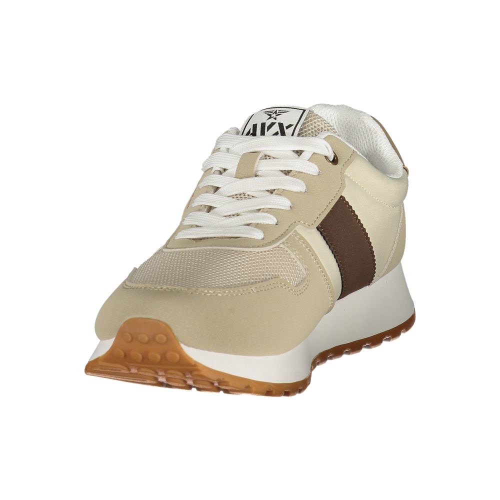 Athletic Sneakers by Avirex for men in polyester & polyurethane beige & brown showcases an impeccable silhouette, defined by an impeccable athletic style design that perfectly captures the essence of the Men's Athletic Polyester & Polyurethane Sneakers.