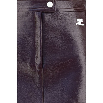 Courrèges Bordeaux Cotton Mini Skirt