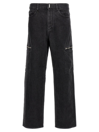 Cargo Pants by Givenchy for men in denim cotton black & print features an smart casual and long, expertly tailored with a and smart casual utilitarian details for a sophisticated look.