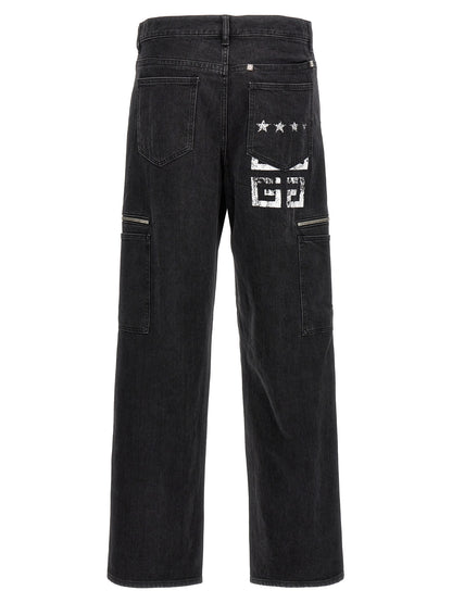 Cargo Pants by Givenchy for men in denim cotton black & print features an stylish with a long and , expertly finished with stylish utility detailing.