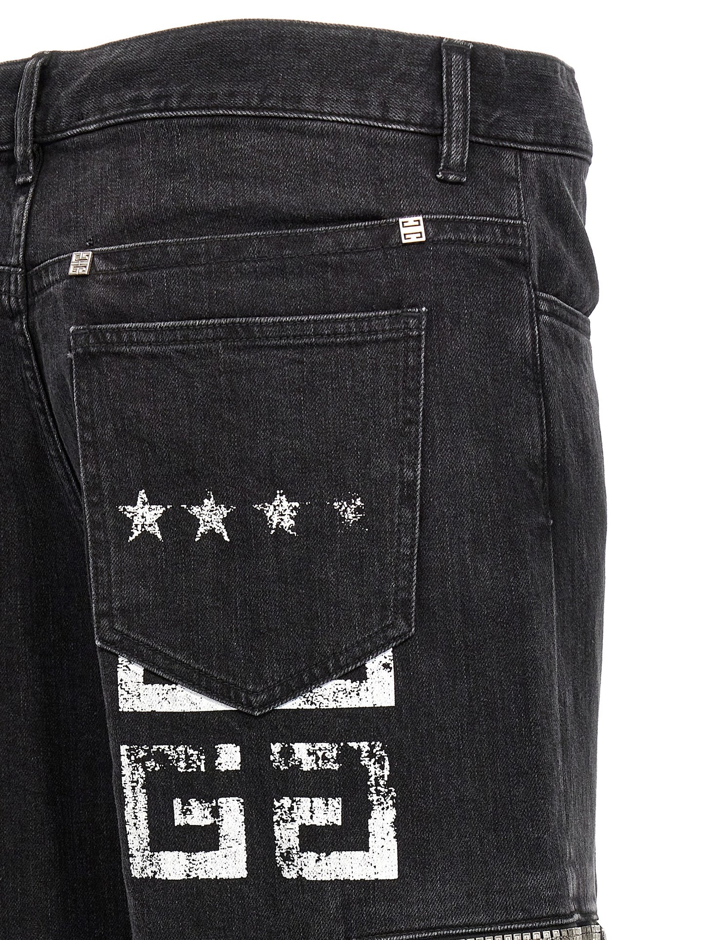 Cargo Pants by Givenchy for men in denim cotton black & print presents a on trend silhouette, artfully finished with a on trend , long, and for a sophisticated look.