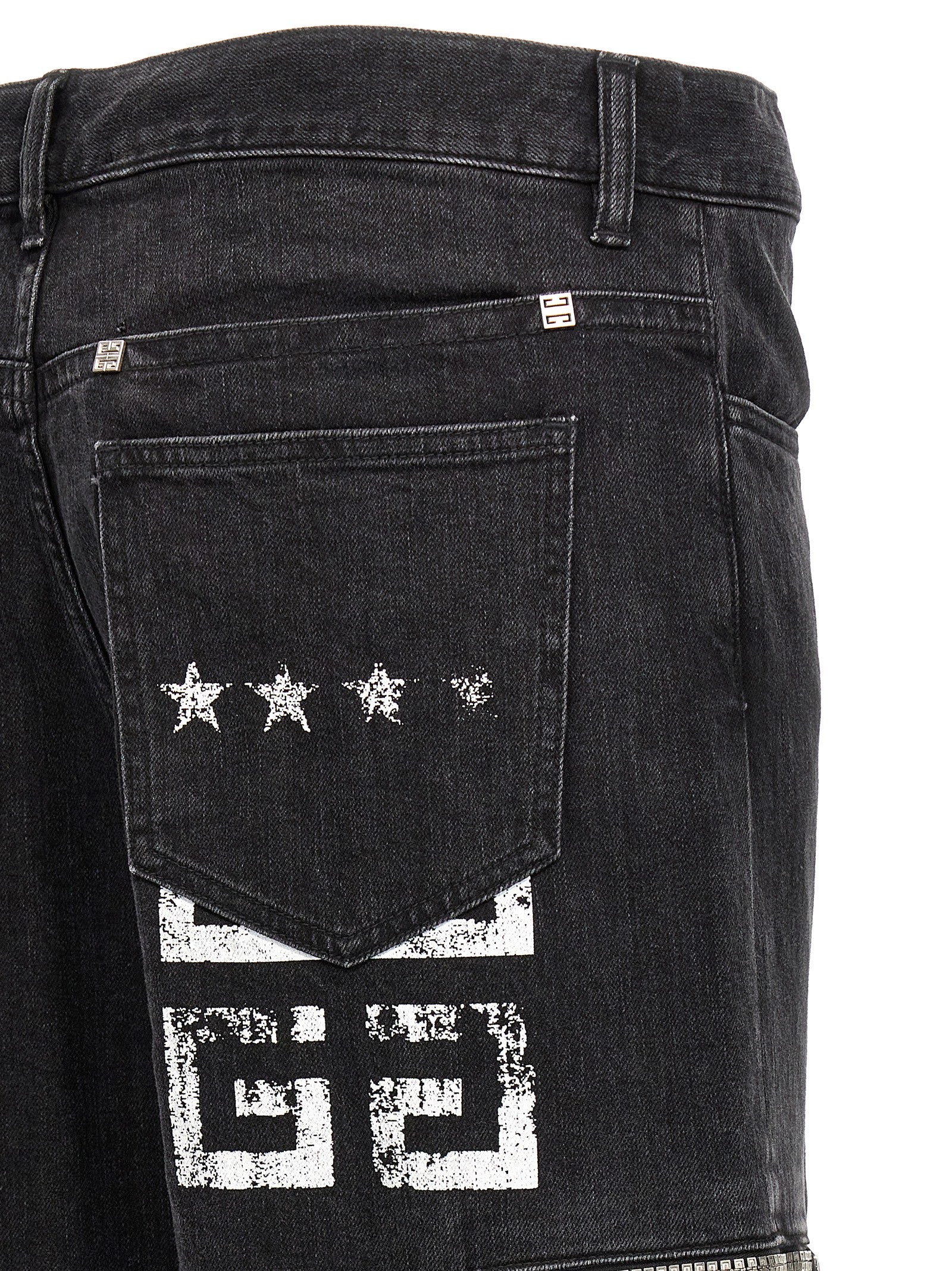 Cargo Pants by Givenchy for men in denim cotton black & print presents a on trend silhouette, artfully finished with a on trend , long, and for a sophisticated look.