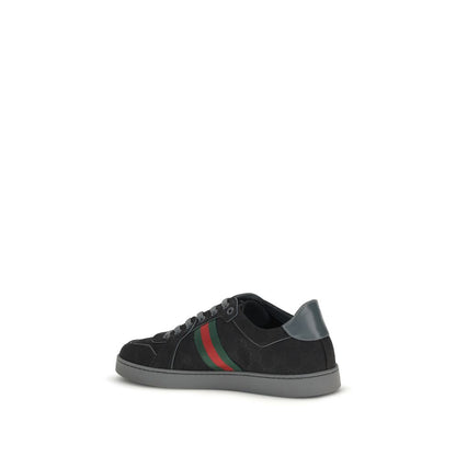 Athletic Sneakers by Gucci for men in rubber & fabric black, signature & striped features an effortless chic silhouette, showcasing the signature athletic style of the Gg Men's Athletic Rubber & Fabric Sneakers collection with a truly effortless chic finish.