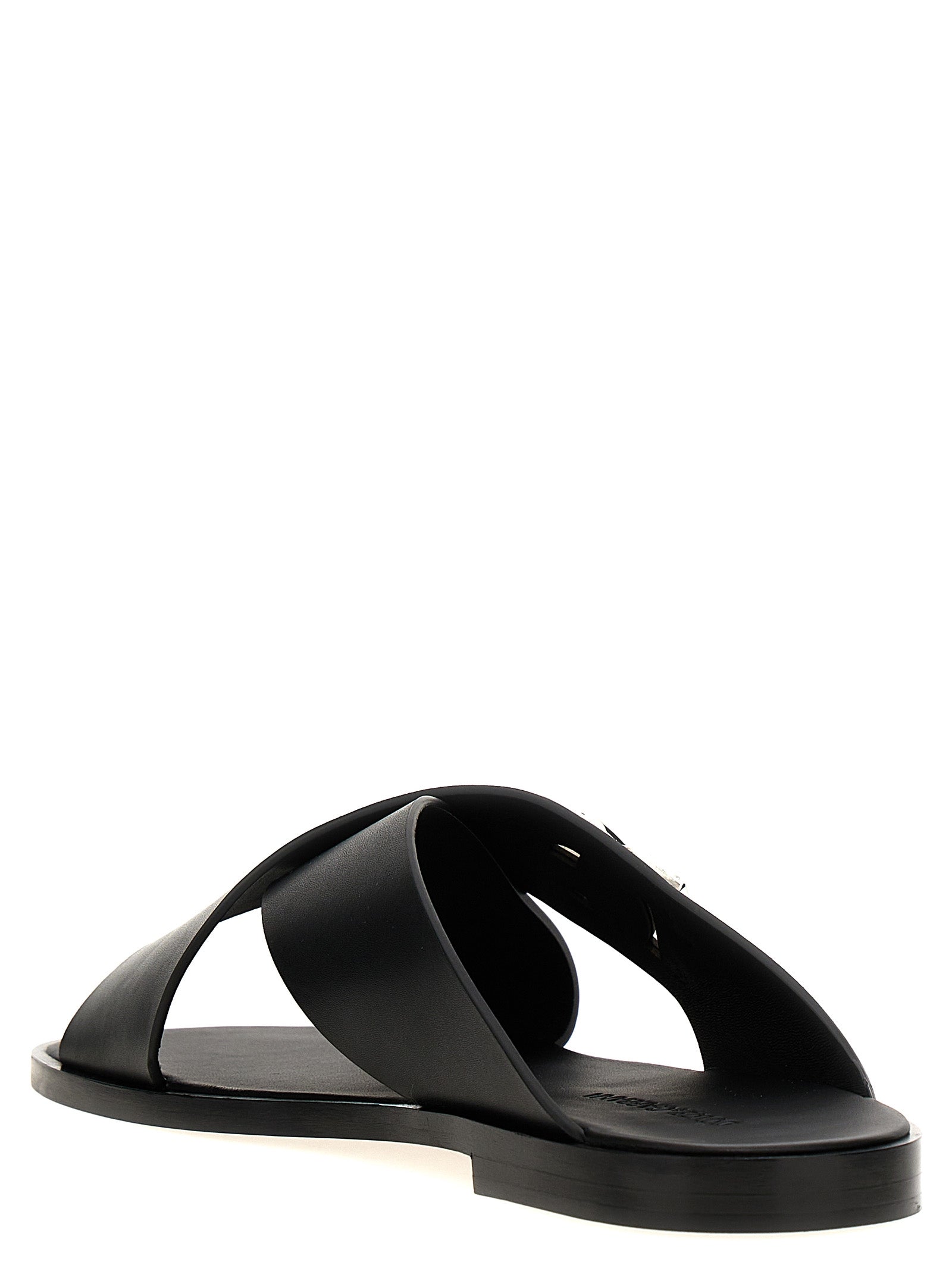 Flat Shoes by Dolce & Gabbana for men in calfskin leather black features an ergonomic silhouette, perfectly showcasing Men's Calfskin Leather Flat Shoes with its distinct flat and elegant .