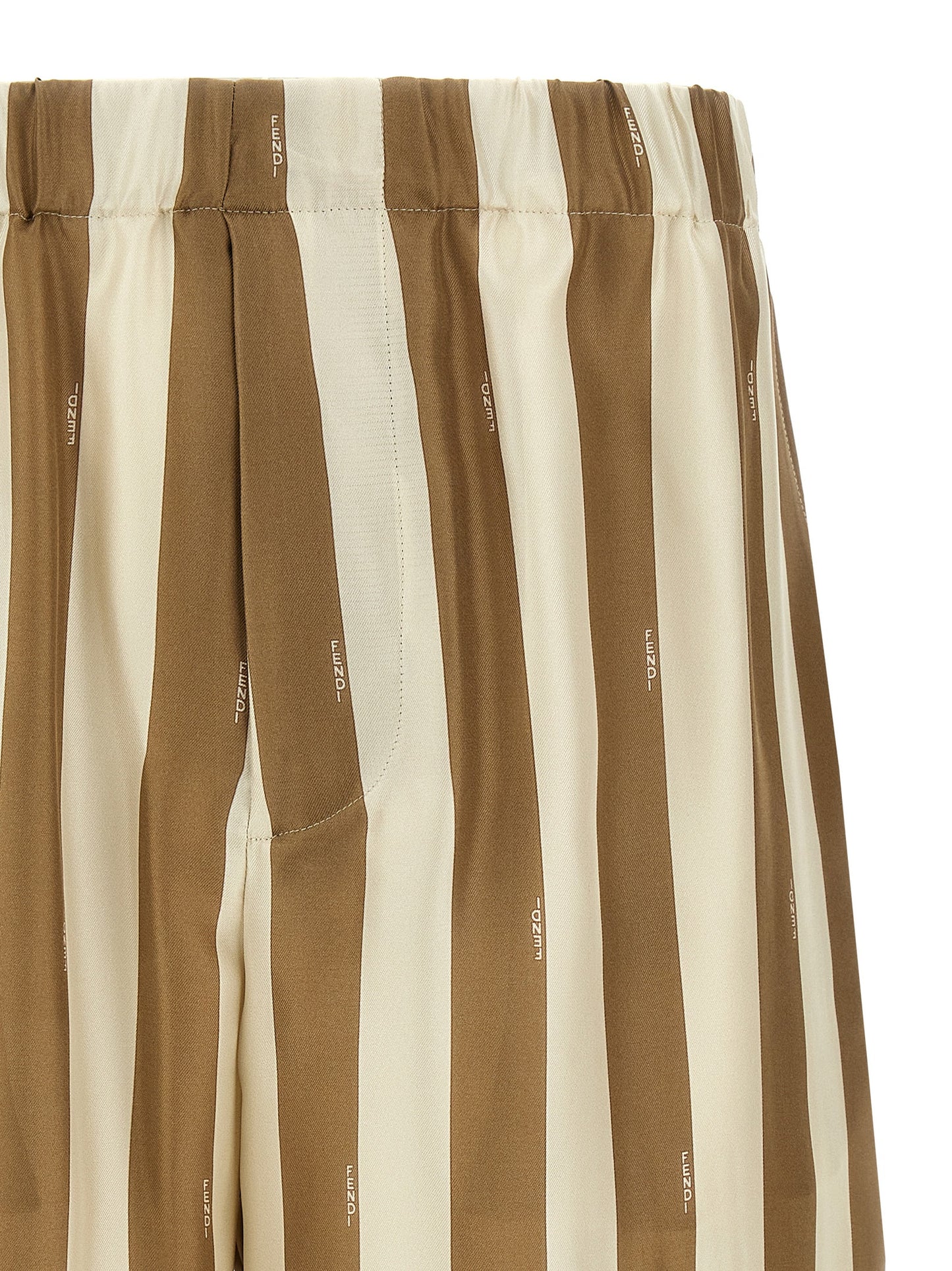 Bermuda Shorts by Fendi for men in silk beige & striped showcases a on trend silhouette, featuring a tailored with a classic short and sophisticated for a on trend finish.