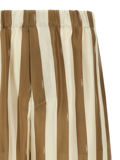 Bermuda Shorts by Fendi for men in silk beige & striped showcases a on trend silhouette, featuring a tailored with a classic short and sophisticated for a on trend finish.