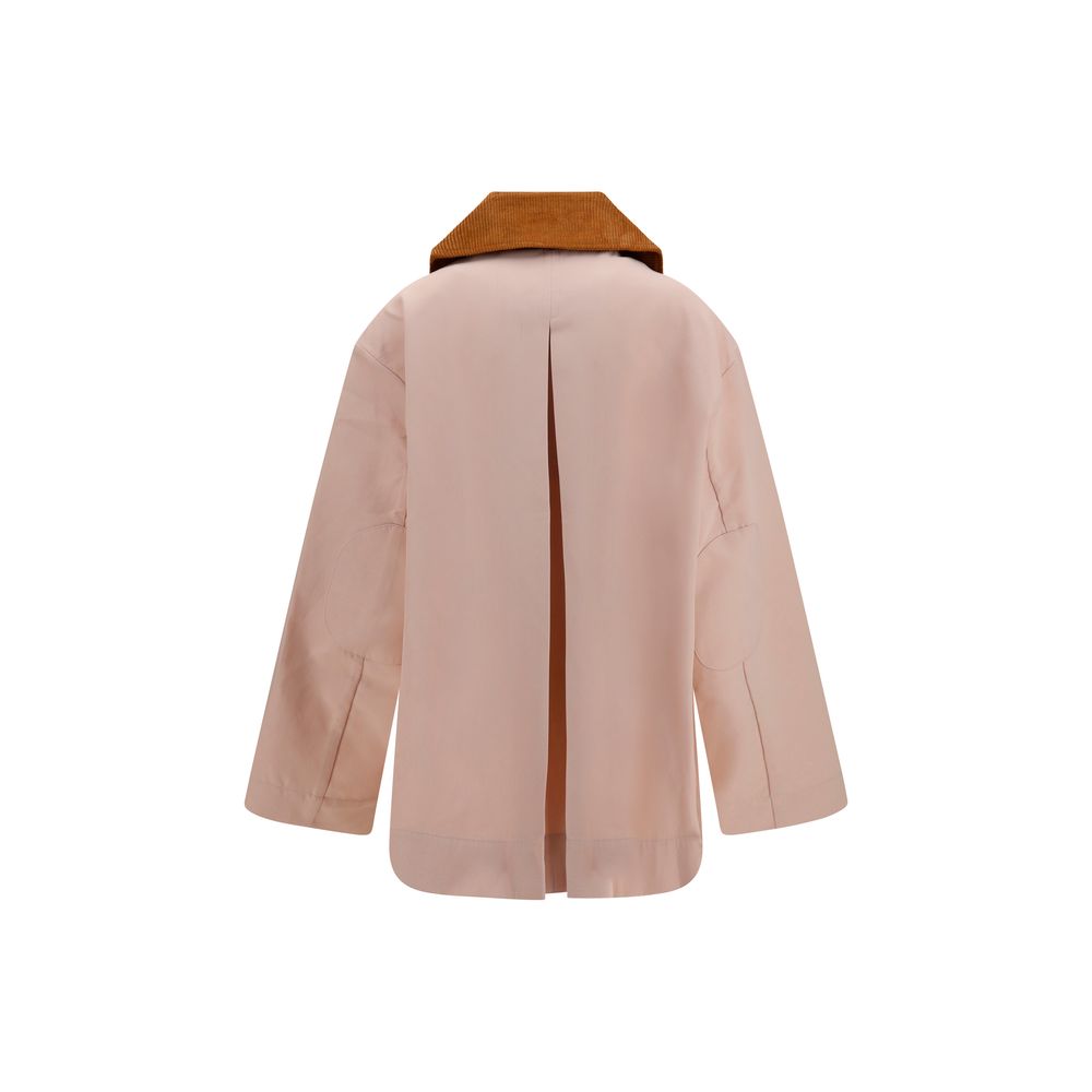 Overcoat by Ganni for women in twill polyester suede leather multicolor showcases a enveloping silhouette, detailed with distinctive pockets and a enveloping .