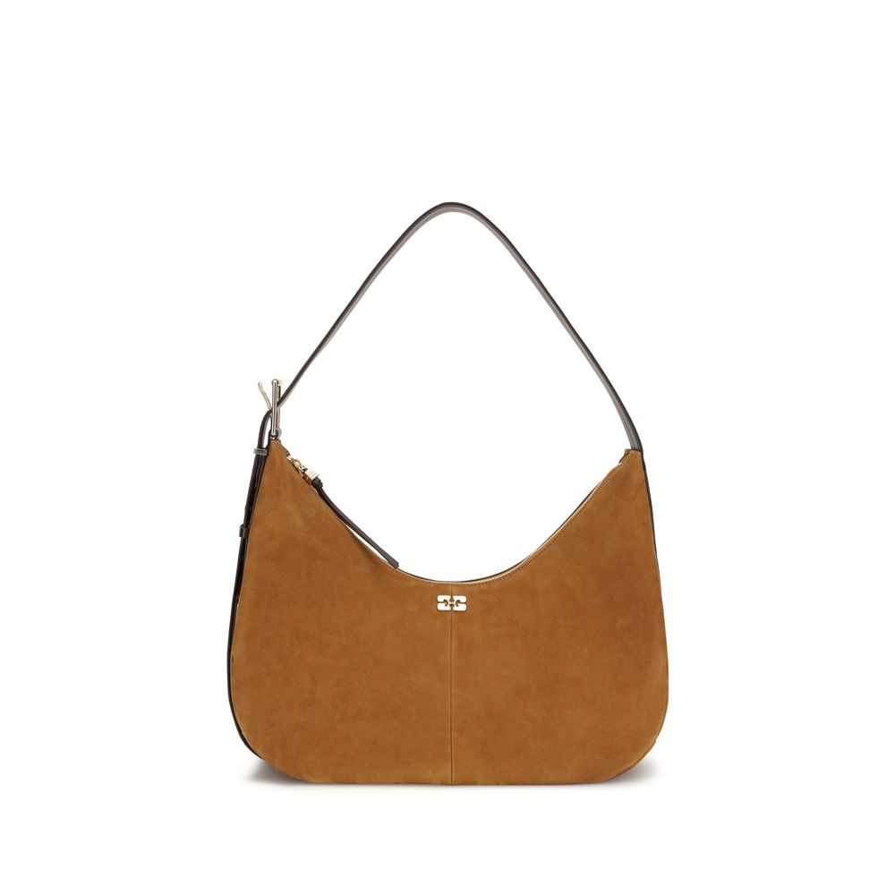 Shoulder Bag by Ganni for women in polyester suede leather brown & signature features a enviable silhouette, showcasing a secure zipper, ample , and enviable shoulder-strap & adjustable-strap for a enviable finish.