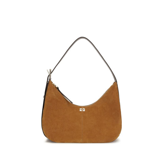 Shoulder Bag by Ganni for women in polyester suede leather brown & signature features a enviable silhouette, showcasing a secure zipper, ample , and enviable shoulder-strap & adjustable-strap for a enviable finish.