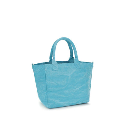 Ganni Cotton Shoulder Tote Bag - Blue Print