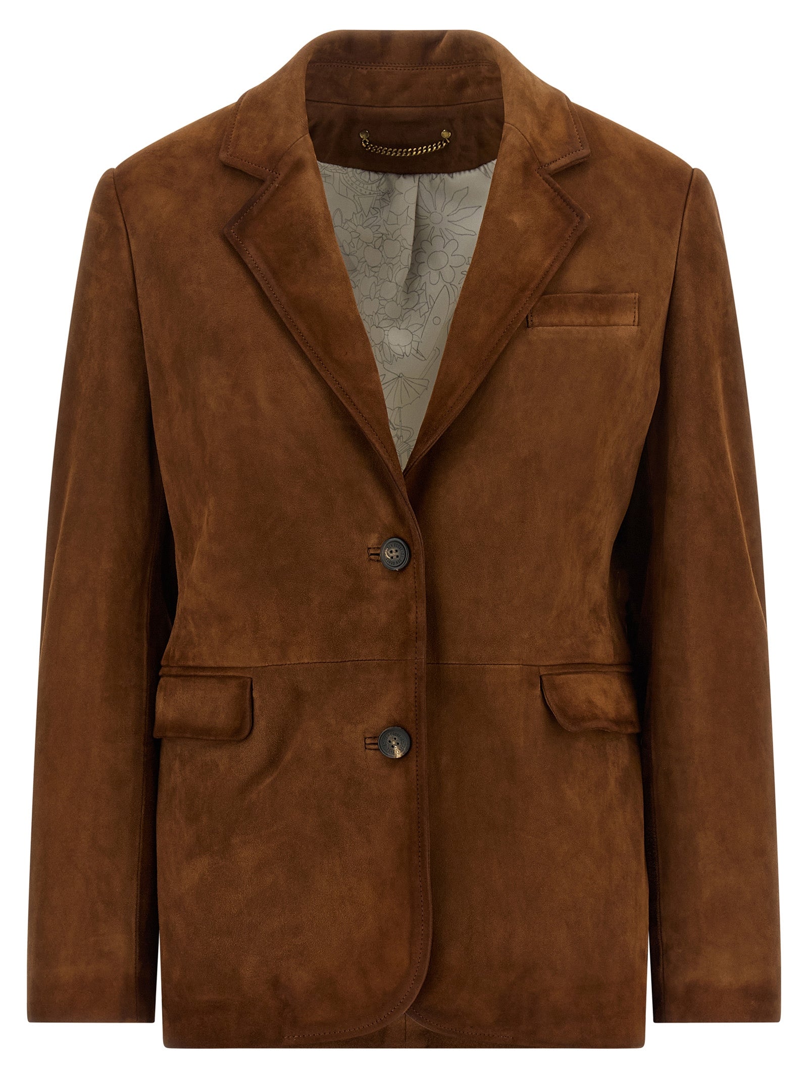 Blazer by Golden Goose for women in suede lamb-sheep leather brown & signature features an crisp silhouette with sophisticated and a crisp for a truly crisp finish.