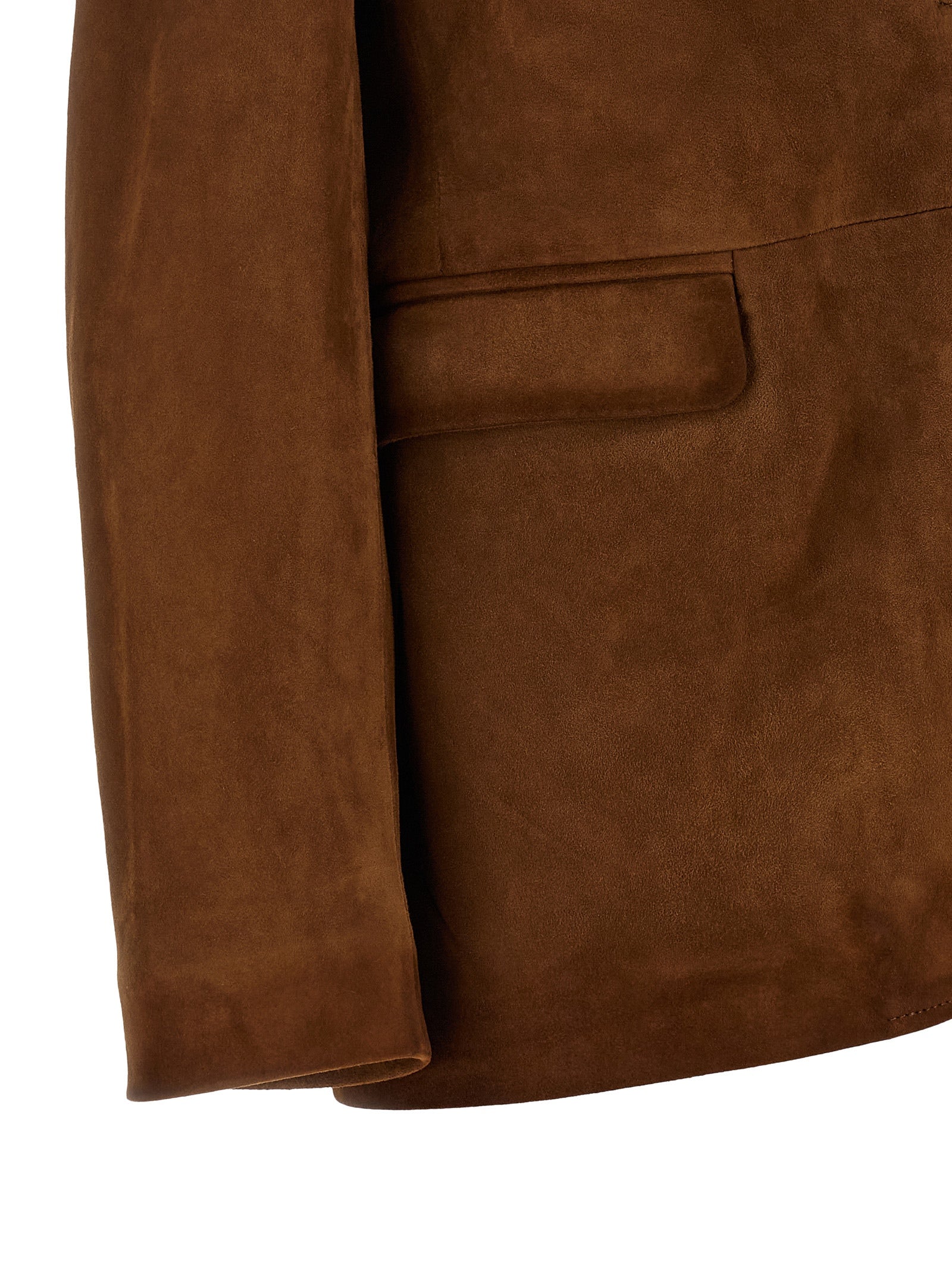 Blazer by Golden Goose for women in suede lamb-sheep leather brown & signature presents a distinguished silhouette, detailed with a distinguished and distinctive for a truly sophisticated finish.