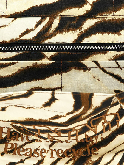 Shopper Tote Bag by Ganni for women in cotton beige, brown, zebra & print features a jet-set sophisticated Cotton Shopper Tote Bag design with a secure , ample , and versatile handle for a jet-set sophisticated finish.