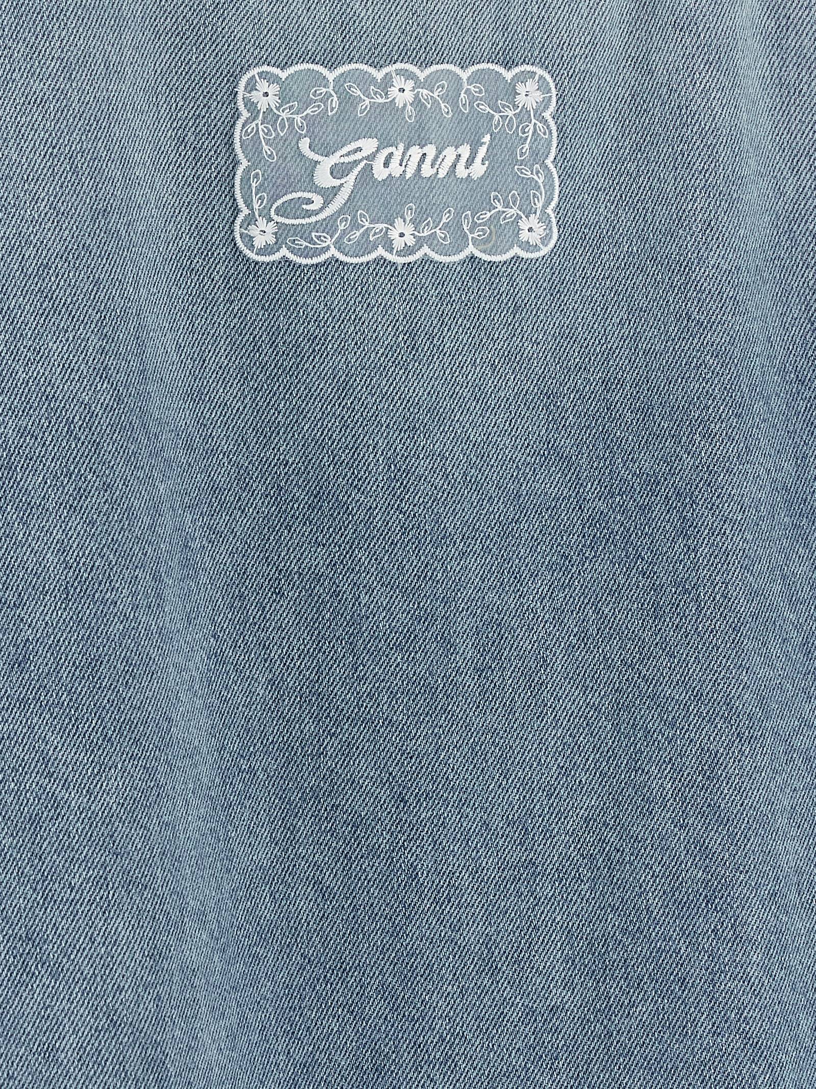 Dress by Ganni for women in organic cotton denim light-blue & signature features an magnificent silhouette, artfully detailed with a magnificent and that flows into an magnificent short mini.