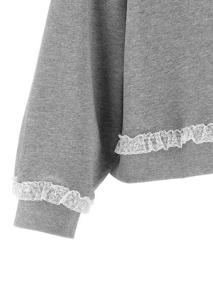 Activewear Sweatshirt by Ganni for women in organic cotton gray showcases a athletic silhouette with sleeves, a athletic , and high-performance for a athletic aesthetic.
