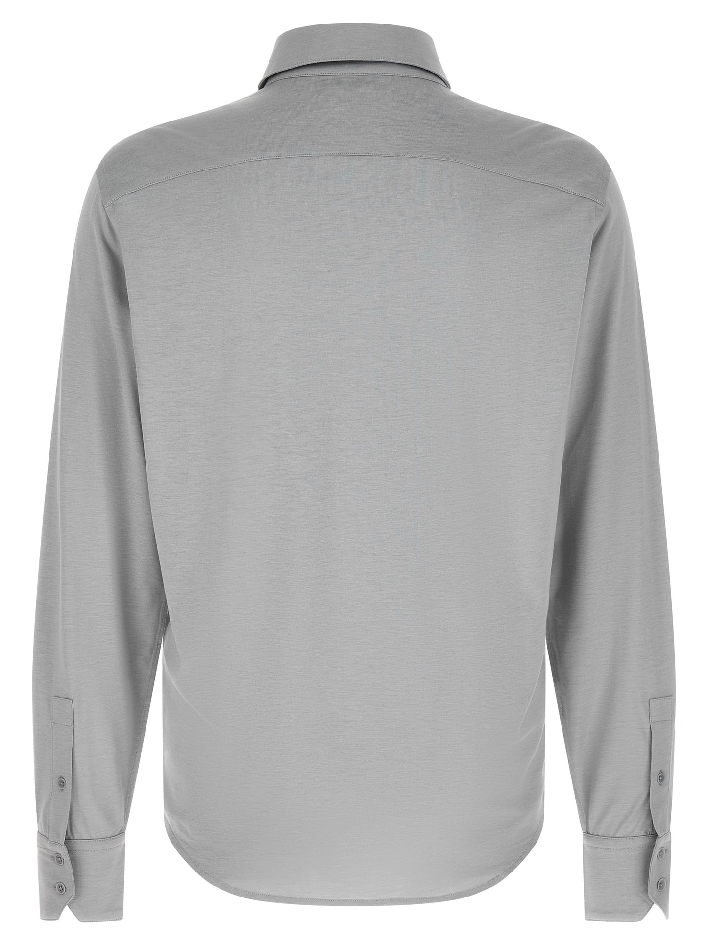 Shirt by Tom Ford for men in cotton & silk gray, featuring a nuanced and nuanced for a sophisticated finish.