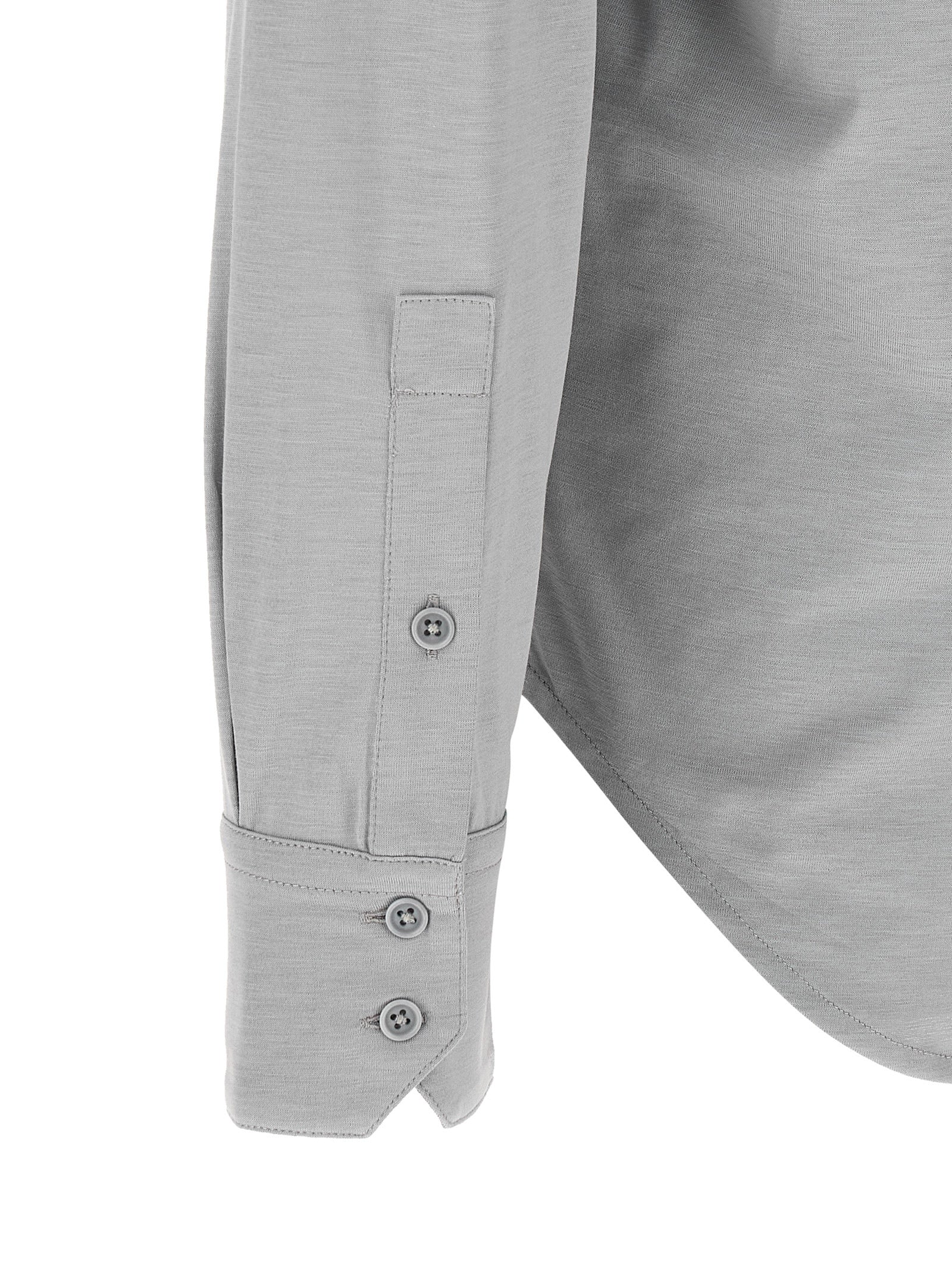 Shirt by Tom Ford for men in cotton & silk gray presents a discerning silhouette, showcasing a sophisticated and for a truly discerning finish.