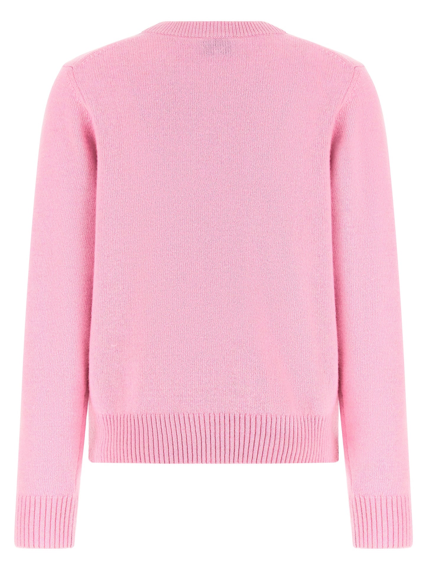 Cardigan by Ganni for women in polyamide wool multicolor, pink, patterned & signature features an crisp silhouette, showcasing a sophisticated crew neckline and detail for a truly crisp finish.