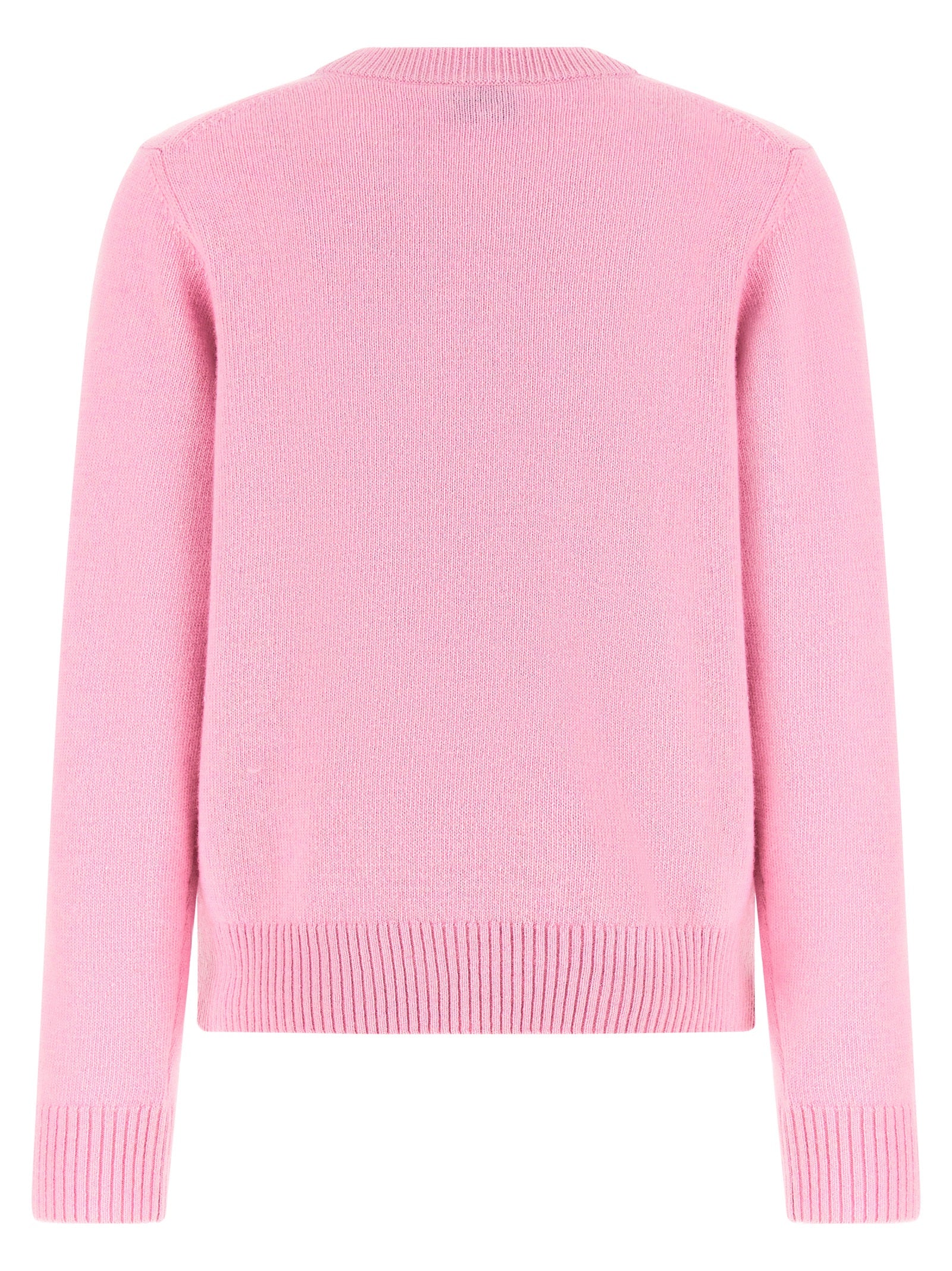 Cardigan by Ganni for women in polyamide wool multicolor, pink, patterned & signature features an crisp silhouette, showcasing a sophisticated crew neckline and detail for a truly crisp finish.
