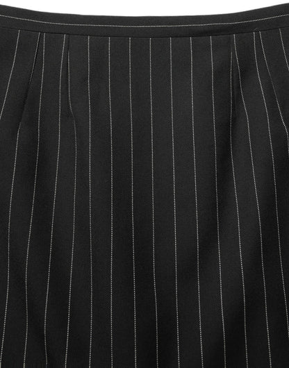 Dolce & Gabbana Black Pinstriped HighWaist Pencil Cut Skirt