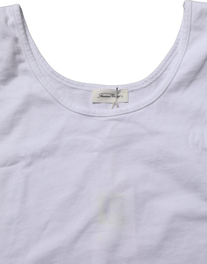 American Vintage White Cotton Round Neck Sleeveless Tank Top