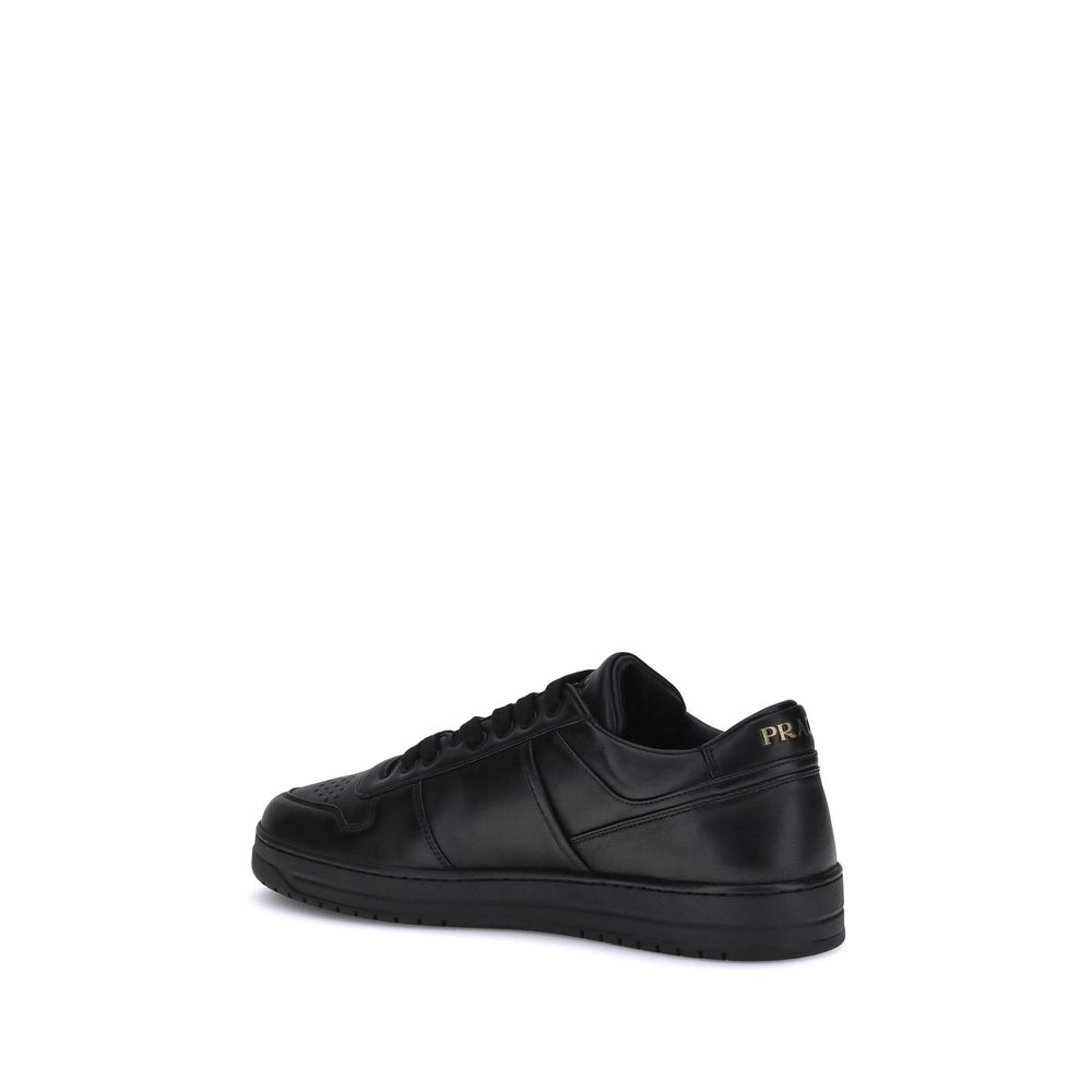 Sneakers by Prada for men in bos taurus calf leather black presents a impeccable silhouette as Men's Low Top Bos Taurus Calf Leather Sneakers, expertly defined by a impeccable low-top style for a impeccable, high-fashion look.