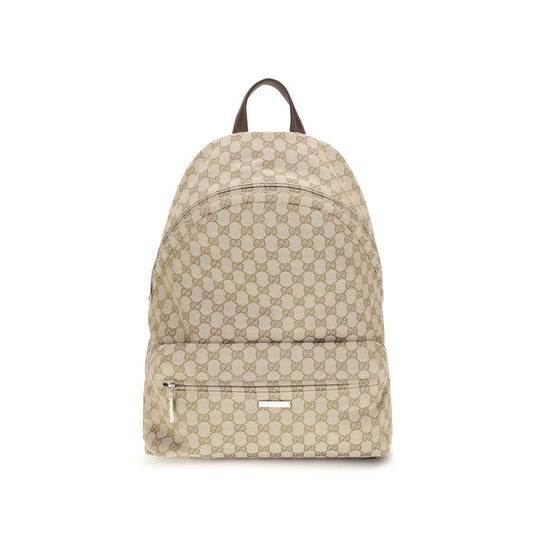 Large Travel Backpack by Gucci for men in polyamide polyester leather & cotton canvas beige, green, red, silver & striped presents a versatile Gg Polyamide Polyester Leather & Cotton Canvas Large Travel Backpack design, showcasing a secure zipper with ample laptop-compartment and versatile backpack-strap & adjustable-strap for a versatile finish.