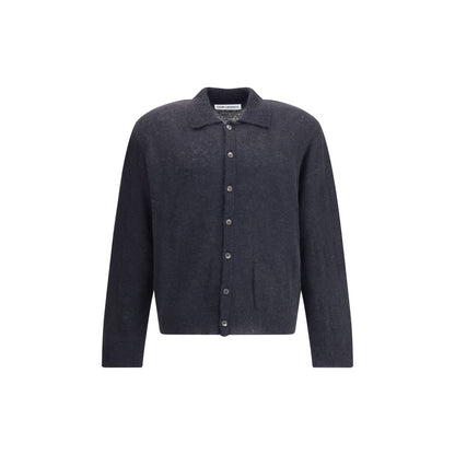 Cardigan by Our Legacy for men in polyamide & alpaca wool black features an crisp silhouette, showcasing a sophisticated wrap neckline and detail for a truly crisp finish.