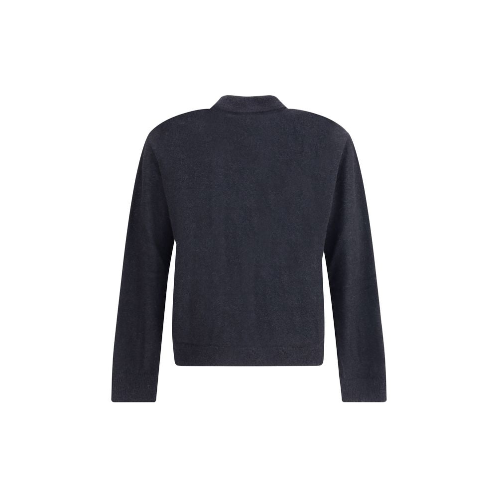 Cardigan by Our Legacy for men in polyamide & alpaca wool black features a nuanced silhouette with a refined wrap neckline and nuanced detailing for a sophisticated look.