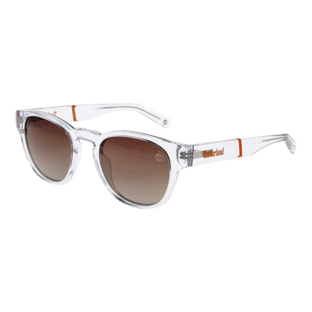 Sunglasses by Timberland for men in transparent features an ethereal full-rim round frame design with transparent coloured frame frames and polarized gradient category-2-medium-tint lens for a ethereal finish.