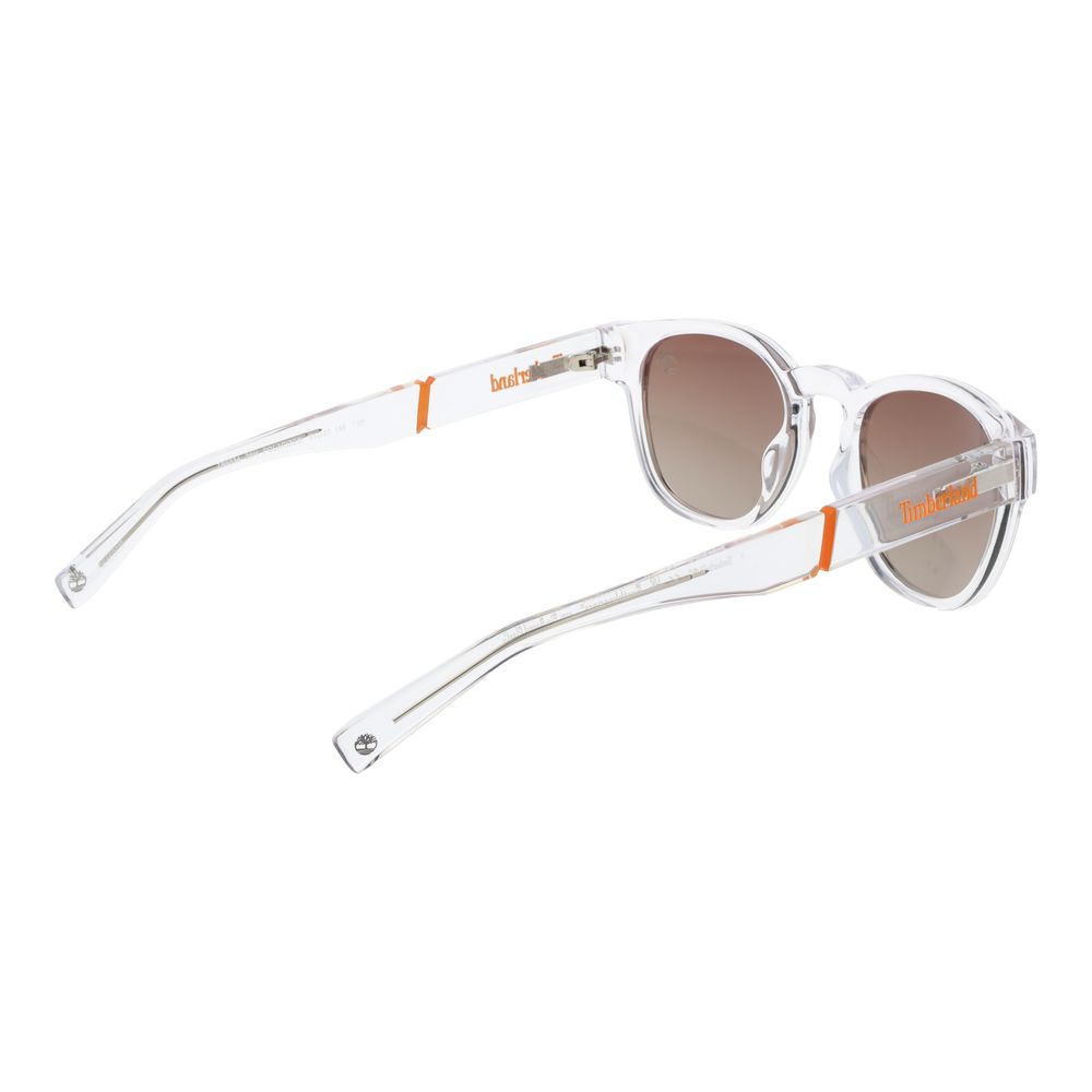 Sunglasses by Timberland for men in transparent showcases a ethereal silhouette, featuring transparent coloured frame full-rim round frame design with polarized gradient category-2-medium-tint lens for a ethereal finish.